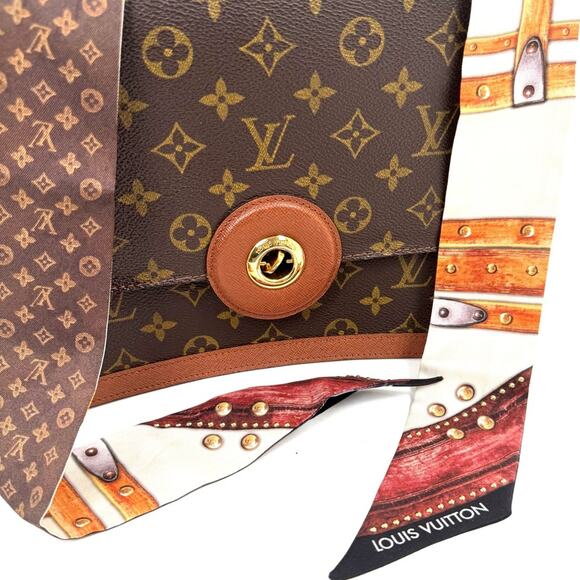 Decorative Rare LV Monogram Bag Scarf or Vachetta Handle Protector - Picture 1 of 15